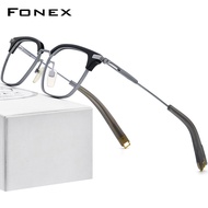 FONEX แว่นตากรอบแว่นตาไททาเนียมผู้ชายวินเทจขนาดใหญ่แว่นตาสี่เหลี่ยมผู้หญิงแว่นตา DLX410