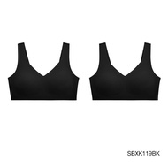 (Set 2 ชิ้น) Sabina เสื้อชั้นใน (ไม่มีโครง) รุ่น Seamless Fit รหัส SBXK119 สีดำ