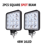 new 2PCS 4 inch 48W 16 LED Car Work Light Spot Beam LED Bar For Motorcycle Tractor Boat Off Road 4WD