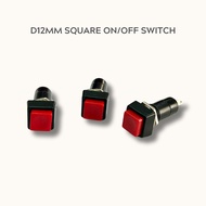 D12mm Square 2 Pin On/Off Switch