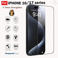 For iPhone 16 16e 17 Air Plus Pro Max 9H 3 Times Strengthen Clear Matte Tempered Glass Screen Protec