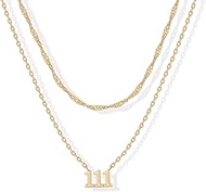 14K Gold Plated Angel Number Pendant Layering Necklace for Women | 999 Lucky Numerology Singapore Ch