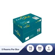 (BOX/5RIM) A4 75 Gsm HVS PAPER A4 HVS PAPER/ (1 BOX) PAPER ONE