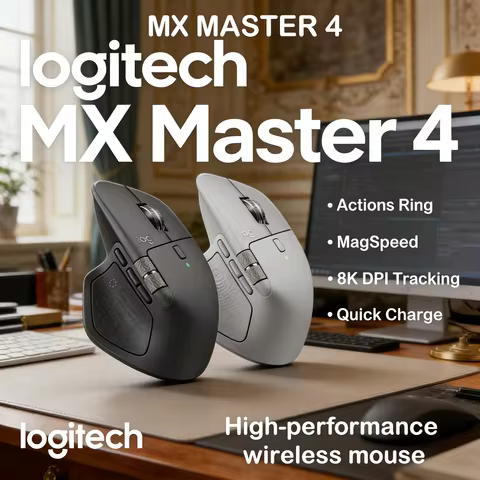 Logitech MX Master 4 Wireless Bluetooth Office Mouse Dual Mode 8K Multi-Device Switching AI Smart+G2