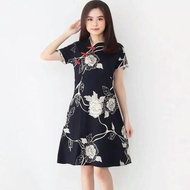 Keisya Baju Cheongsam Dress Batik Wanita/Batik Pesta/Batik Imlek Baju