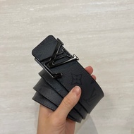 LV 黑灰原花拼黑牛皮Line雙面用皮帶M0373T