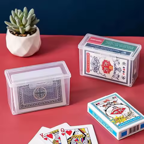 2/4/6/10 Box Game Card ID Card Star Card Storage Box Poker Box Transparent Poker Card Storage Box Ba