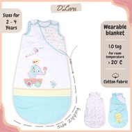 D'LARA Cotton Wearable Blanket Sleep Sack for Baby Toddler Kids | 20-24 C ( 1.0 TOG ) | Length 90CM