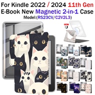 For Kindle 11th 2024 2022 6.0'' RS23CV C2V2L3 Transparent Acrylic Magnetic Detachable E-Reader 2-in-