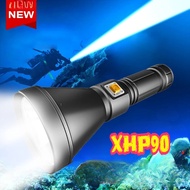 Super Bright Professional Diving Flashlight XHP90 High Power Diving Torch Ultra Spotlight Underwater