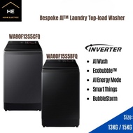 SAMSUNG 13kg / 15kg Inverter Bespoke Top Load AI Washer Washing Machine Mesin Basuh WA80F13S5CFQ | W