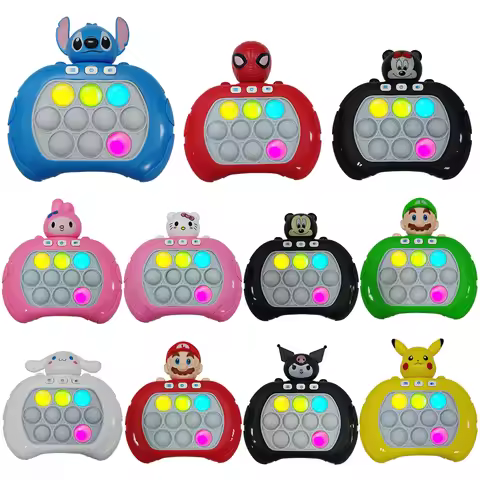 2026 New Lilo & Stitch Quick Push Game Pop Up Fidget Bubble Electronic Pop it Pro Game Light AntiStr
