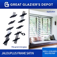 Local Stock▽☞Jalouplus Jalousie Frame 11- 16 Blades for Louver Window 1 Pair Satin