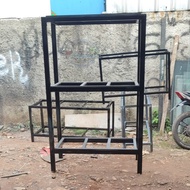 RAK AQUARIUM 3 SUSUN UKURAN 100X50 BAHAN HOLO 4X6 GALVANIS ANTI KARAT