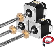 YEJMKJ 3 Pack Nema 17 Stepper Motor TR8x8 400mm with T8 Lead Screw 2 Phase 1.8βΒ°β High Torque 0.44Nm