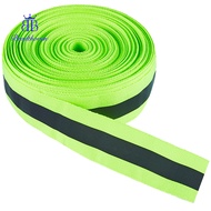 1bag 20M Polyester Striped Ribbon Reflective Band for Safety Caution Clothes Making Green Yellow 1 i
