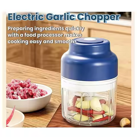 A84G-Electric Garlic Chopper Portable Rechargeable Cordless Chopper Mini Electric Food Chopper