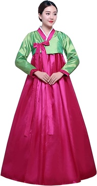 Women Traditional Long Sleeve Korean Hanbok Dress Wedding Dance Costume