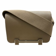 HERMES 愛馬仕 GETA 木屐包 山羊皮 大象灰 銀扣