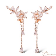 925 Silver Needle Clip-On Earrings Korean Drama Kim Secretary Park Min-Young Flower Zircon Flow Dang