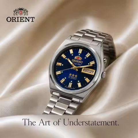 Watch Orient Men 36mm Automatic Mechanical 21 Jewels Day Date Luminous Stainless Steel Business Dres