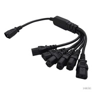 Kiki Flexible PDU C14 to 6xC13 Power Extension Cable Power Cord for Multiple Devices