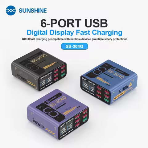 Sunshine SS-304Q 6-Port Intelligent QC3.0 Fast Charging Station For Mobile Phone / Tablet Charging Q