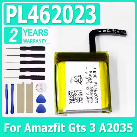 240mAh PL462023 Polymer Li-Ion Battery Cell For Amazfit Gts 3 A2035 Smart Sports Watch + Free Tools
