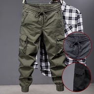 2025 New American Style Workwear Men's Cargo Pants Multi-Pocket Drawstring Casual Trousers Versatile