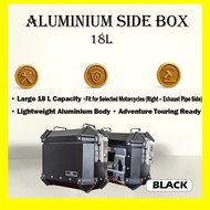 ALUMINIUM SIDE BOX 18L｜Motorcycle Adventure Touring Side Case｜Black｜Right – Exhaust Pipe Side