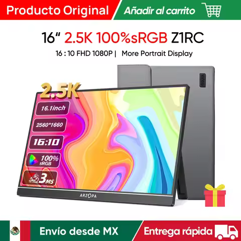 ARZOPA 16inch 2K Portable Monitor 16:10 IPS Screen with type-c mini hdmi Second Display for MAC/Lapt