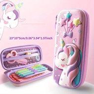 Cute 3D EVA Unicorn Pencil Case - Suitable for Large Capacity School Supplies Pencil Case
