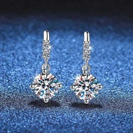 Colour D Moissanite Pt950 Earrings For Women, Fashionable White Gold Platinum Women,