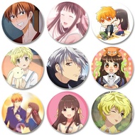 58/32/44mm Anime Fruits Basket Pins Tinplate Badge DIY Custom Cartoon Brooch for Clothes Decoration 
