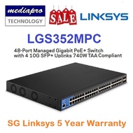 LINKSYS LGS352MPC 48-port 740W PoE+ & 4 x 10G SFP+ Managed Gigabit Switch, TAA Compliant ( LGS352MPC
