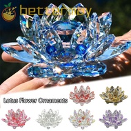 BETTER-MAYSHOW Crystal Lotus Flower Figurine, Multi-Color 60-140mm Lotus Flower Ornament, Lotus Flow
