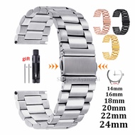 14mm 16mm 18mm 20mm 22mm 24mm Stainless Steel Watch Band Quick Release Metal Strap for Women Men Wat