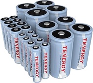 Tenergy High Drain AA AAA C and D Battery, 1.2V Rechargeable NiMH Batteries Combo, 8-Pack 2500mAh AA