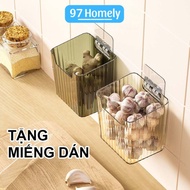 Hộp Đựng Hành Tỏi Cao Cấp (Tặng Kèm Móc Dán) Treo Tường Chất Liệu Nhựa Acrylic Giỏ Đựng Hành Tỏi Ớt 
