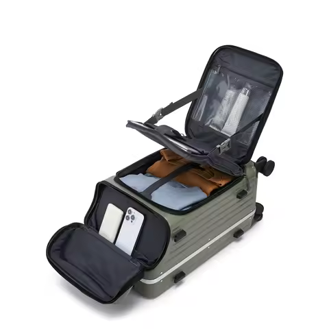 Trolley Luggage 20" Aluminum Frame Rolling Luggage Case Travel Suitcase on Wheels Combination Lock C
