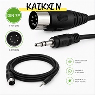 KAIKXIN 7 Pin Din Male to DC 3.5mm Male Cable, 3 meters/9.8ft Plug and Play MIDI DIN 7pin Stereo Con