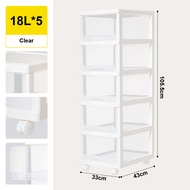Citylife 90L 5Tier Storage Drawer Cabinet Movable Drawer Cabinet With Wheels Space Saving