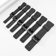 12/14/16/18/20/22mm Resin Silicone Strap Universal Black PU Watch Band for F-91W F-84 F-105/108 A-15