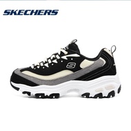 Skechers Men's Black and White Panda Sneakers Running Shoes Women's Thick-soled Casual Shoes