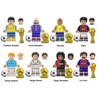 TV6502 Ramos Kaka Haaland Messi Ronaldo Benzema Football Star Player Collection Mini Building Blocks