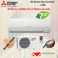 Mitsubishi Air Conditioner 1.5Hp Inverter Wall Mounted Aircond R32 JS Series 三菱壁挂式冷气机 空调 Household O