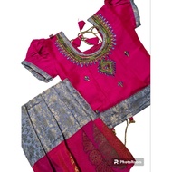 Indian Traditional Festive Girls Wear Pavadai Sattai / Lehenga Choli / Skirt Blouse for Diwali Deepavali Festivals