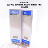 (2PCS) GALASY PVC 802 2D 80MM Insert Binder A4 Ring File [White] X 2PCS