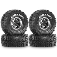 4pc 1.9 Metal Beadlock Wheel Rims and Crawler Tires for 1/10 RC Crawler Car Axial SCX10 II III Pro C