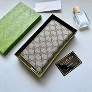 ✨Gucci 經典老花拉鏈長銀包 女款 烏木色